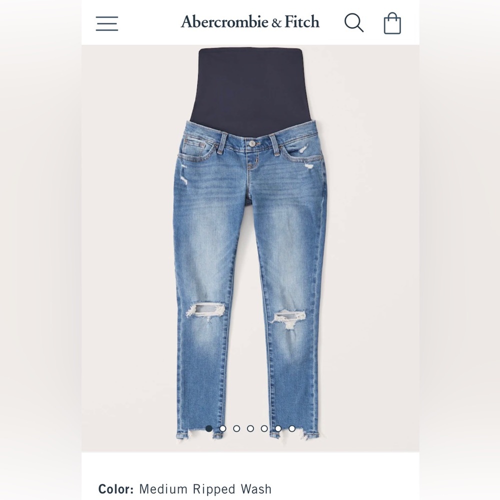 Abercrombie & Fitch maternity Women's Distressed Blue Jeggings